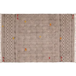 Temple tappeto large in cotone 100% con nappe grigio 260x150 cm