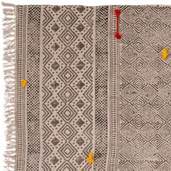 Temple tappeto large in cotone 100% con nappe grigio 260x150 cm