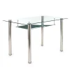 Tense Scrivania in Vetro trasparente e Metallo Cromato, 120 x 70 x h 75 cm
