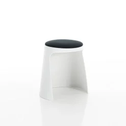 Tex sgabello in tessuto grigio scuro e polipropilene bianco impilabile d44xh44 cm