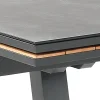 Thilia tavolo allungabile in alluminio antracite opaco piano in vetro colore antracite 200-290x100xh76 cm