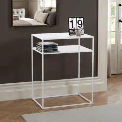 Thin white consolle in acciaio bianco opaco 60x40xh77.5 cm