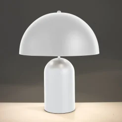 Thom white lampada da tavolo acciaio bianco opaco d38 h48