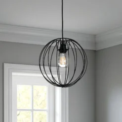 Tiago lampadario in acciaio nero opaco cavo regolabile d60 cm