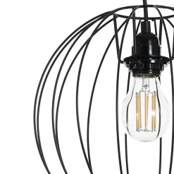 Tiago lampadario in acciaio nero opaco cavo regolabile d60 cm