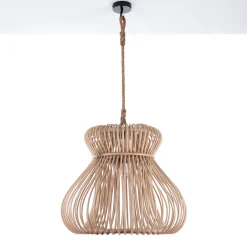 Tinggi lampadario in rattan colore naturale per interno/esterno d60xh52 cm