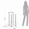 Tino round carrello con ruote in acrilico trasparente eacciaio cromato d50xh80 cm