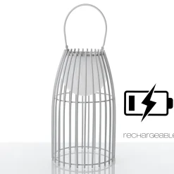 Titti big lampada da tavolo / sospensione in acciaio e resina bianco opaco con luce led d21xh50 cm