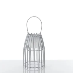 Titti lampada da tavolo / sospensione in acciaio e resina bianca opaco con luce led d17.5xh39 cm