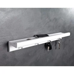 Trays mensola svuotatasche in legno laccato bianco 60x12xh10 cm
