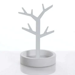 Tree portagioie laccato bianco opaco h13 d8 cm