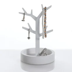 Tree portagioie laccato bianco opaco h13 d8 cm