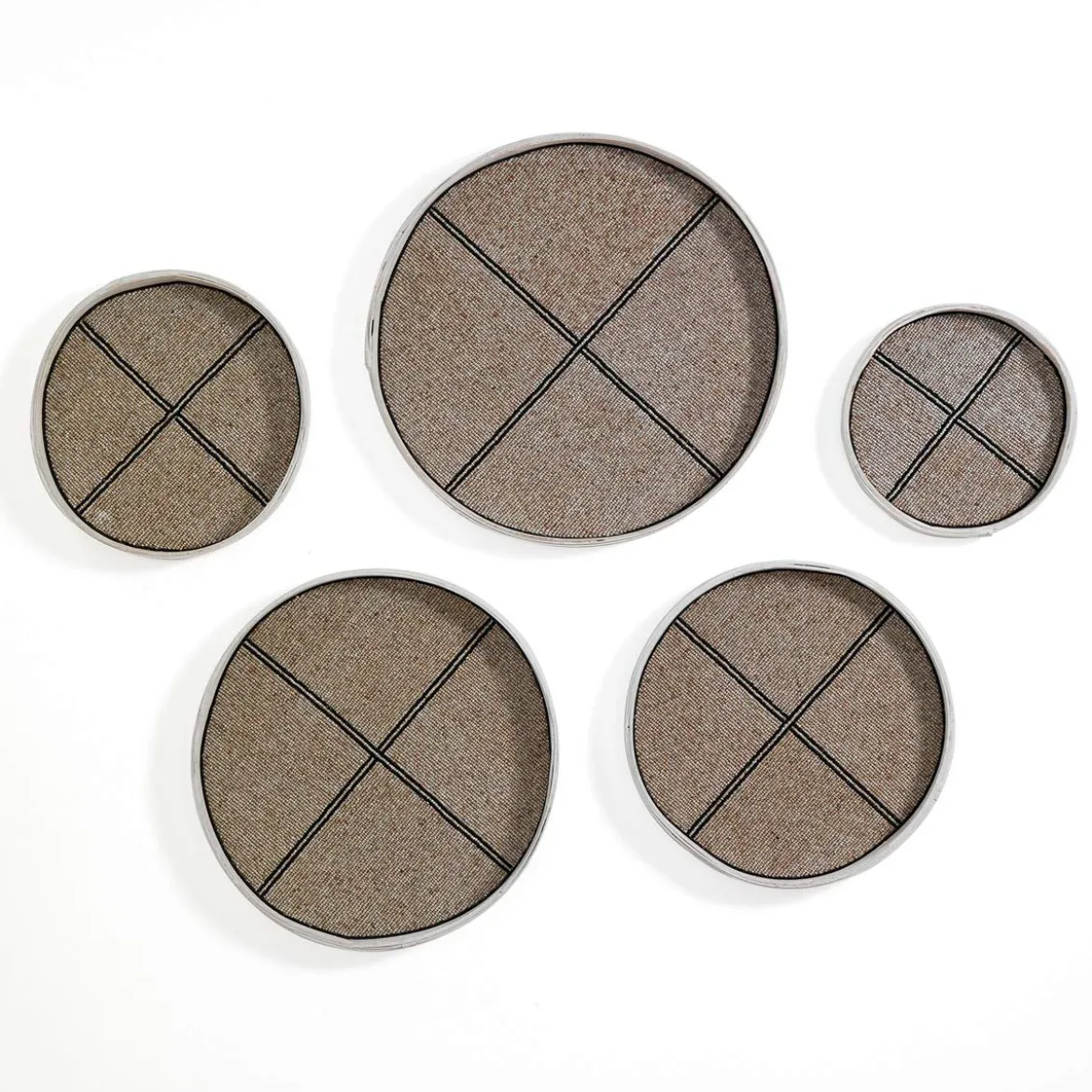Truja set 5 piatti decorativi in bamboo marrone