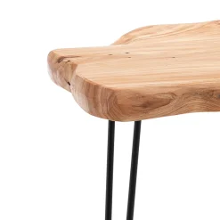 Trunk-b tavolino in metallo nero opaco piano in legno massello 45x40 h53 cm
