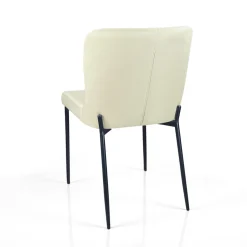 Tryun Beige sedia Imbottita tessuto beige struttura metallo nero opaco h82 l49 p59