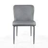 Tryun Grey sedia Imbottita tessuto grigio struttura metallo nero opaco h82 l49 p59