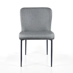 Tryun Grey sedia Imbottita tessuto grigio struttura metallo nero opaco h82 l49 p59