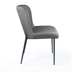 Tryun Grey sedia Imbottita tessuto grigio struttura metallo nero opaco h82 l49 p59