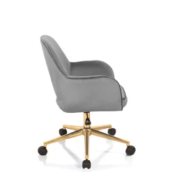 Victoria cor sedia da ufficio regolabile e girevole imbottita grigia in microfibra effetto velluto con ruote 57x58 h80/88 cm