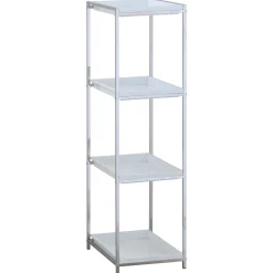 Vigio big scaffale in metallo cromato e abs bianco 31x38.5xh115 cm