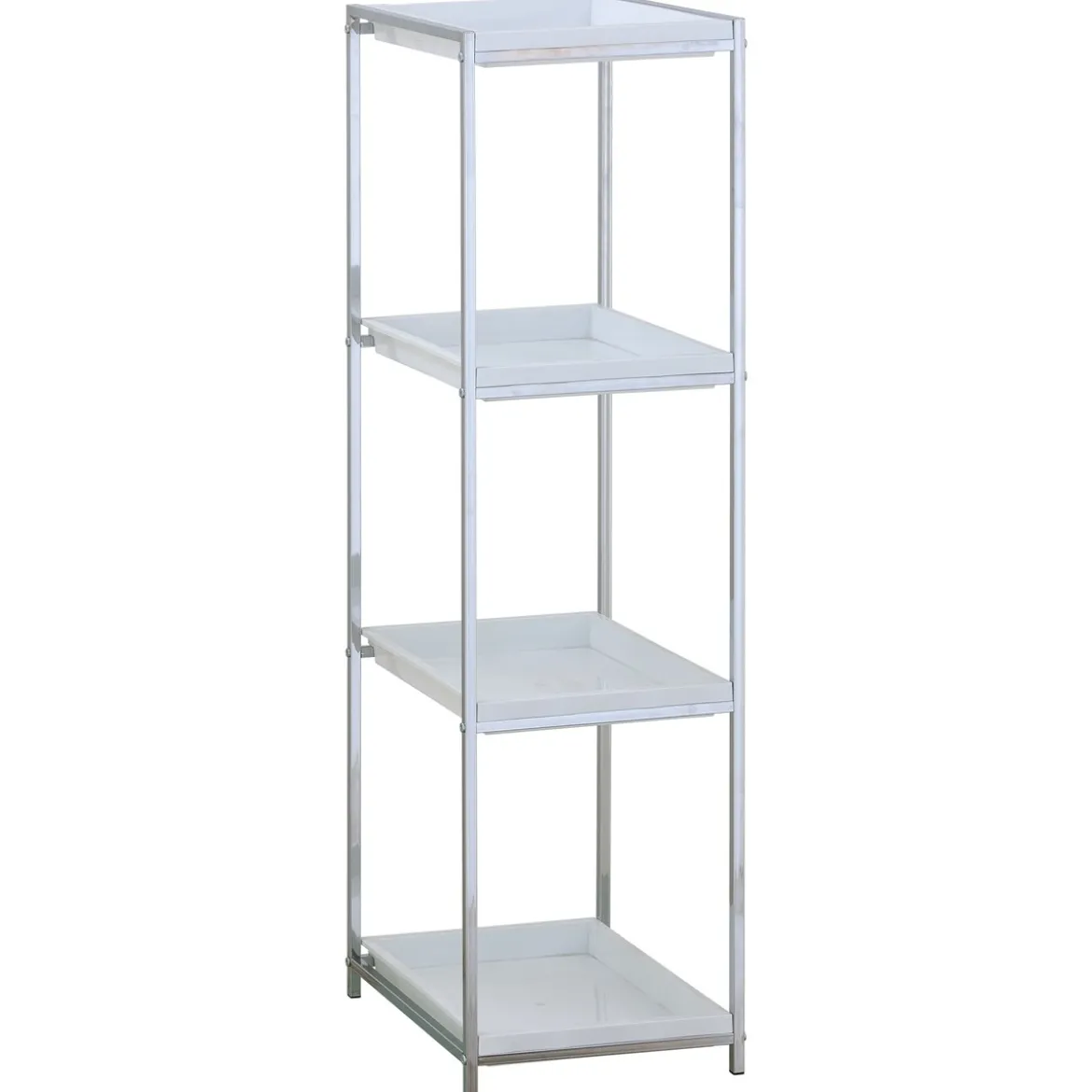 Vigio big scaffale in metallo cromato e abs bianco 31x38.5xh115 cm