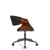 Visby dark wood sedia da ufficio regolabile e girevole multistrato finitura noce in pelle sintetica nera 54x55 h73/83 cm