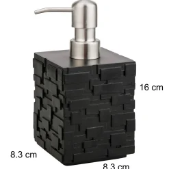 Wall black dispenser portasapone in poliresina nera 8.3x8.3 h10.6/16 cm