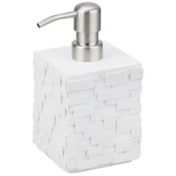 Wall white dispenser portasapone in poliresina bianca 8.3x8.3 h10.6/16 cm