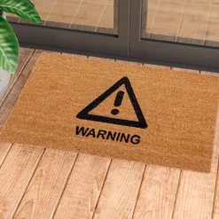 Warning zerbino in fibre di cocco con retro antiscivolo 75x45 cm