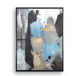 Watercolor abstract 7 quadro cornice di colore nero opaco stampa su cartoncino rigidopannello trasparente in pvch77 l57 p35