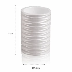 Wave bicchiere portaspazzolini poliresina bianca opaca d7.5 h11 cm