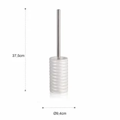 Wave portaspazzolino toilette poliresina bianca opaca d9.4 h37.5 cm