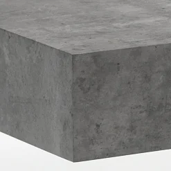 Waver cement tavolino in vetro piano finitura cemento 60x110 h40x cm