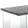 Waver Cement Tavolo Grigio finitura Cemento e gambe in Vetro Temprato 180 x 90 x h75 cm