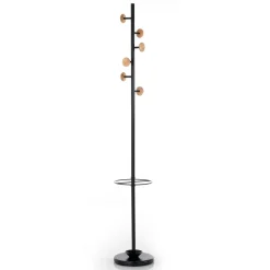 Wells-b appendiabiti / portaombrelli in acciaio nero opaco d28xh180 cm
