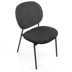 Werza Antracite sedia Imbottita tessuto antracite effetto melange struttura metallo nero opaco impilabile h81 l47 p58