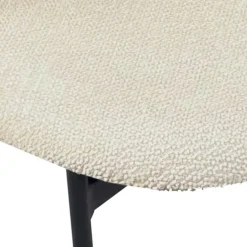 Werza Beige sedia Imbottita tessuto beige effetto melange struttura metallo nero opaco impilabile h81 l47 p58