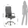Wichita high brown sedia da ufficio regolabile e girevole in pelle sintetica colore grigio con ruote 56x62 h108/118 cm