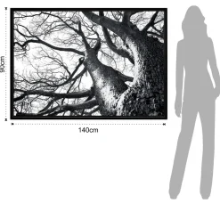 Winter tree quadro stampa su tela h90 l140 p3 cm
