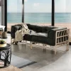 Yanni basamento angolare in rattan sbiancato per 1 elemento kamar 80x80xh70 cm