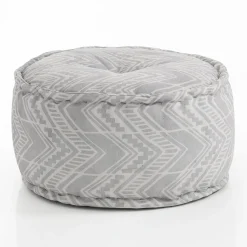 Yantra ikat grey pouf outdoor tessuto waterproof cm. 60 x 60 h.30