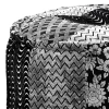 Yara black/grey pouf rotondo tessuto effetto velluto patchwork interno in fibre di stoffe non sfoderabile ø50x30 cm