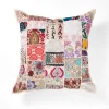 Yara blue cuscino 100% cotone decorato patchwork made in india 52x52 cm