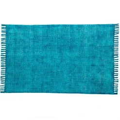 Yara blue tappeto blue programma cotone 100% blu con nappe 195x115 cm