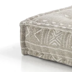 Yara brown pouf quadrato in cotone marrone con imbottitura tessile 80x80x20 cm
