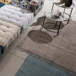 Yara brown tappeto brown programma cotone 100% beige con nappe 195x115 cm