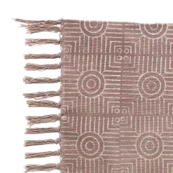 Yara brown tappeto brown programma cotone 100% beige con nappe 195x115 cm