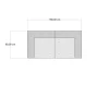 Yara divano 2 posti composizione 05 rivestimento cotone 100% blu e bianco 160x80xh40 cm