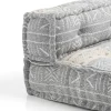Yara elemento angolare in cotone grigio e beige con imbottitura interna 80x80x40 cm