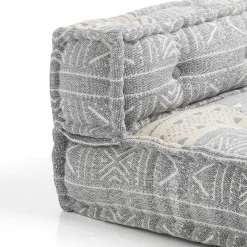 Yara elemento angolare in cotone grigio e beige con imbottitura interna 80x80x40 cm